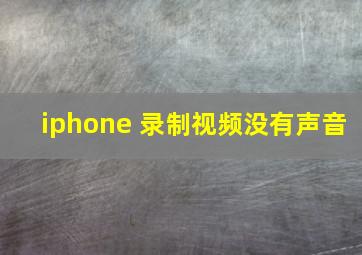 iphone 录制视频没有声音